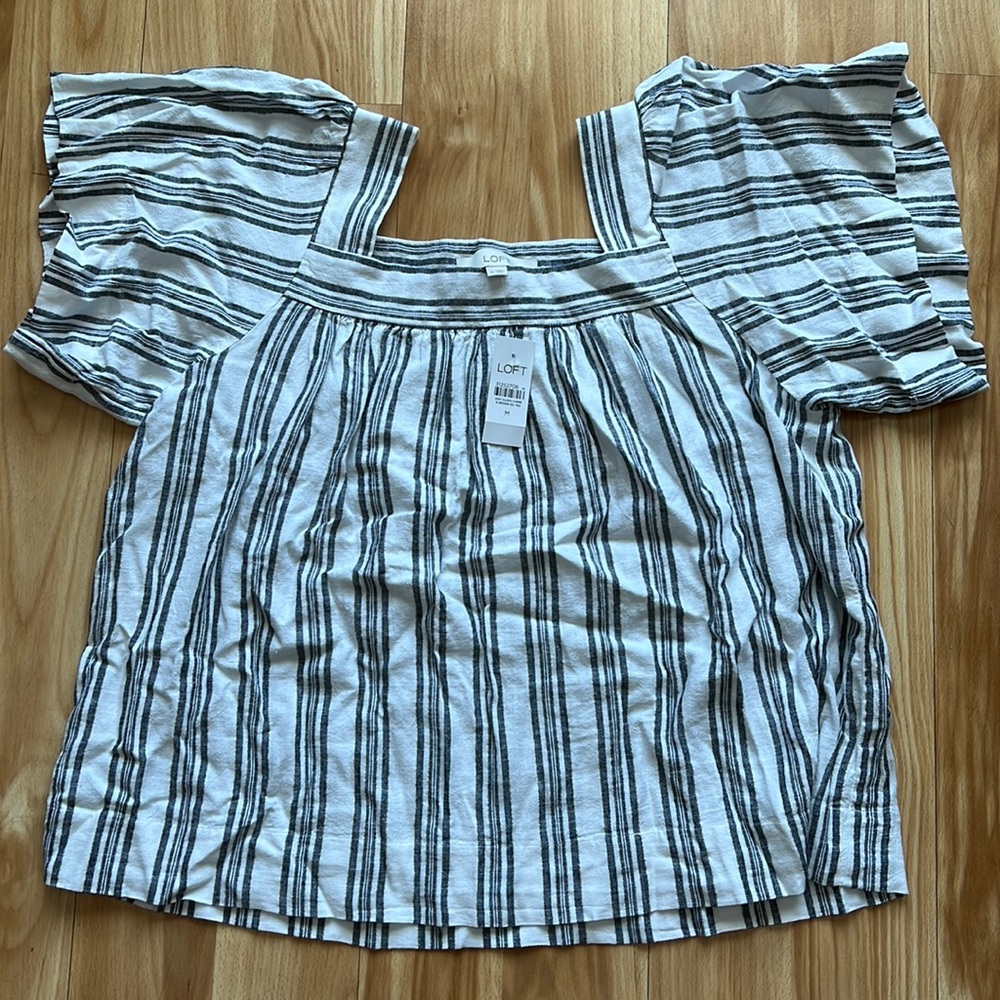 LOFT Square Neck Linen Top
